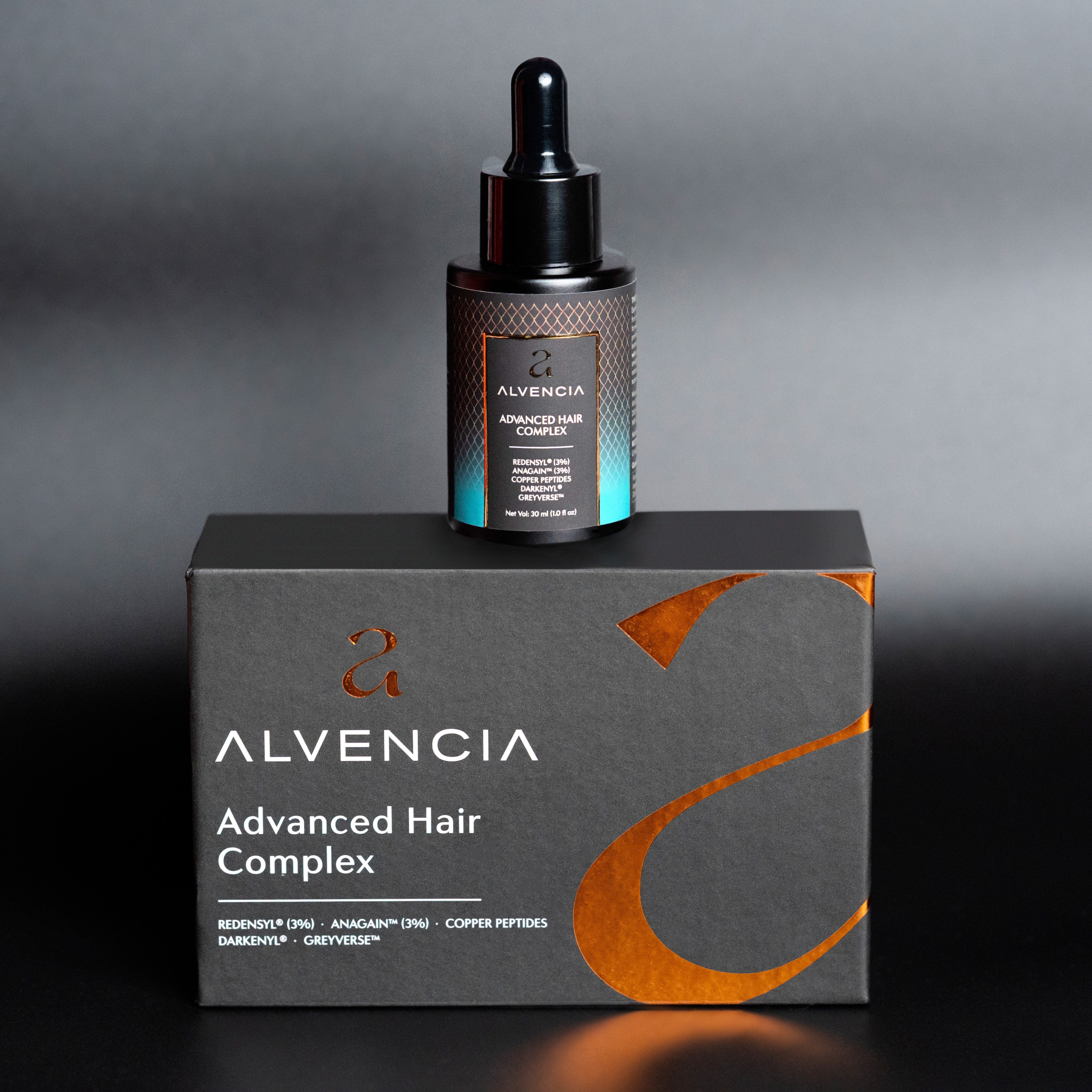 Alvencia™ Hairline Growth Serum with Rosemary Oil, 3% Redensyl®, Hyaluronic Acid, Niacinamide, Saw Palmetto, 3% AnaGain™, Darkenyl & DHT Blockers for Hair Fall | 30ml hair loss treatment Advanced Hair Complex